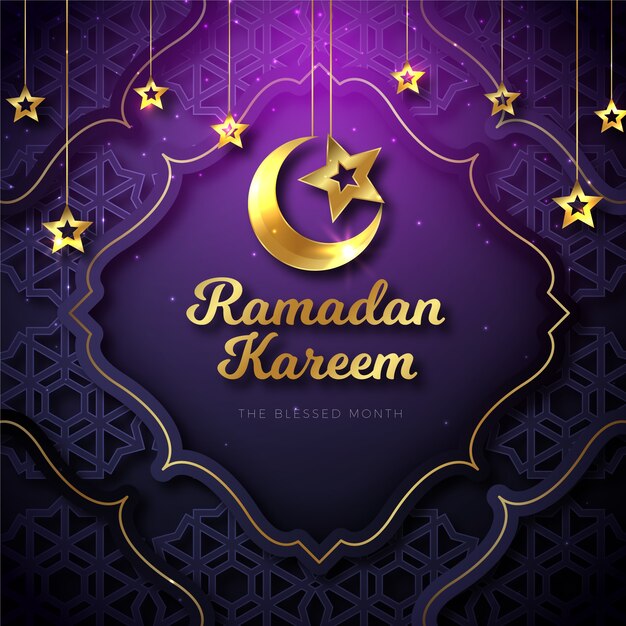 Realistic ramadan concept background