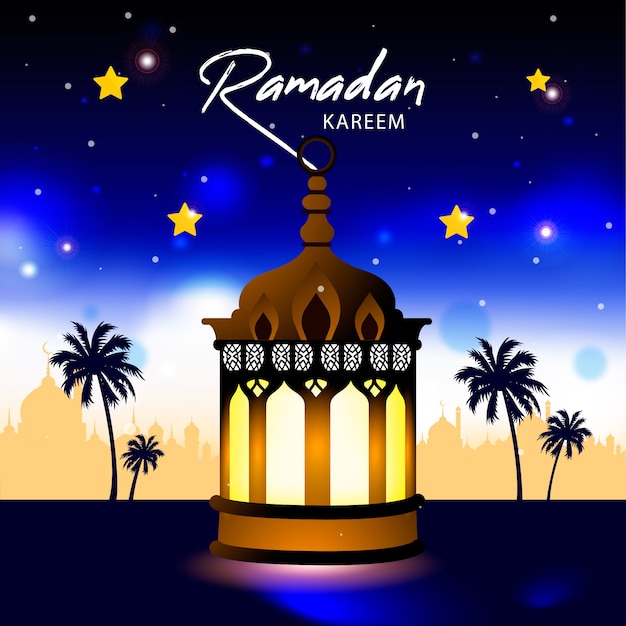 Realistic ramadan concept