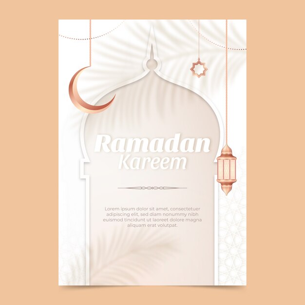 Realistic ramadan greeting card