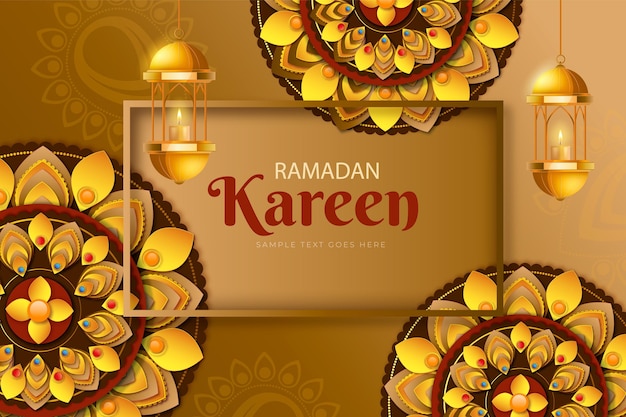 Free Vector realistic ramadan kareem background