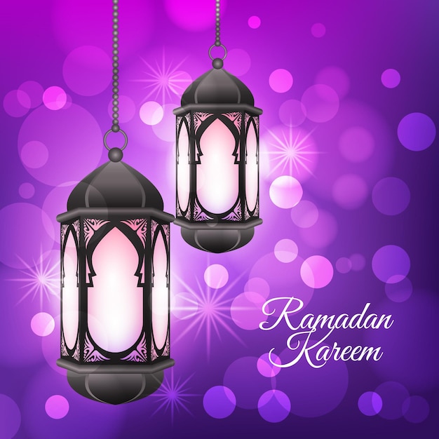 Realistic ramadan kareem illustration