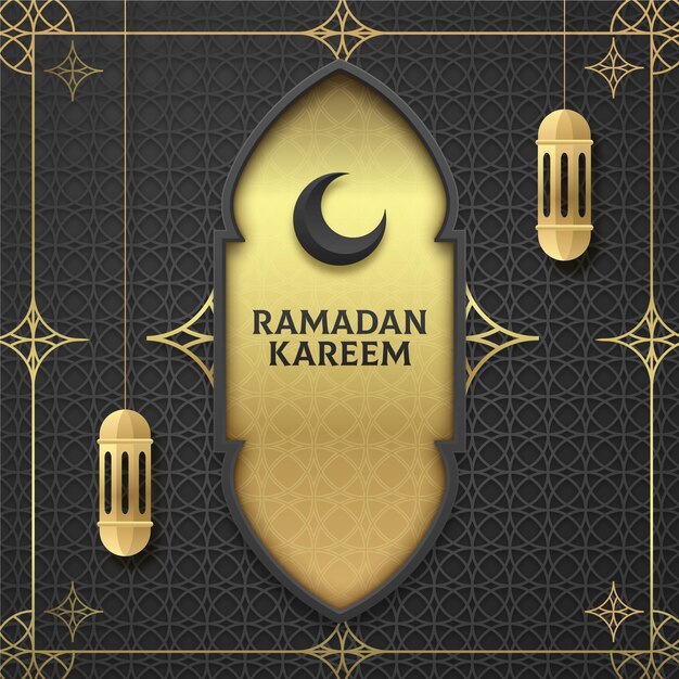 Realistic ramadan kareem illustration