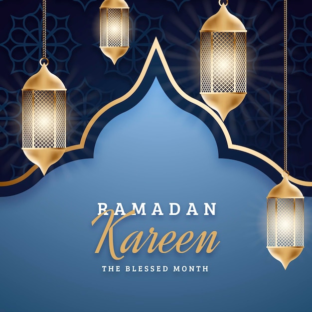 Realistic ramadan kareem illustration