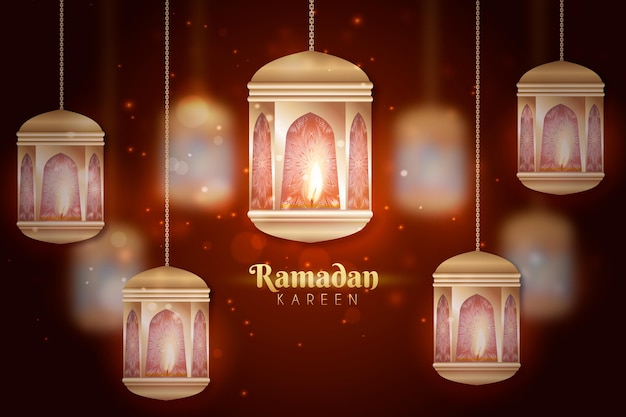 Free Vector realistic ramadan kareem illustration