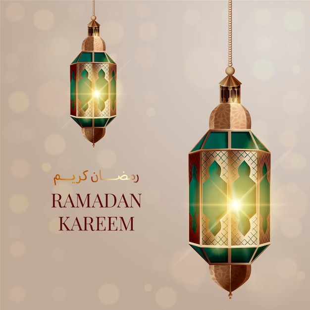 Realistic ramadan kareem illustration