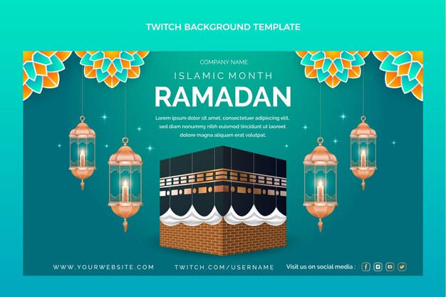 Realistic ramadan twitch background