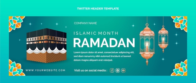 Realistic ramadan twitter header