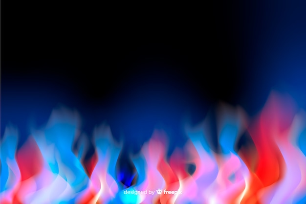 Free Vector realistic red and blue flames background