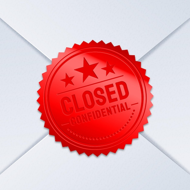 Free Vector realistic red closed seal stamp