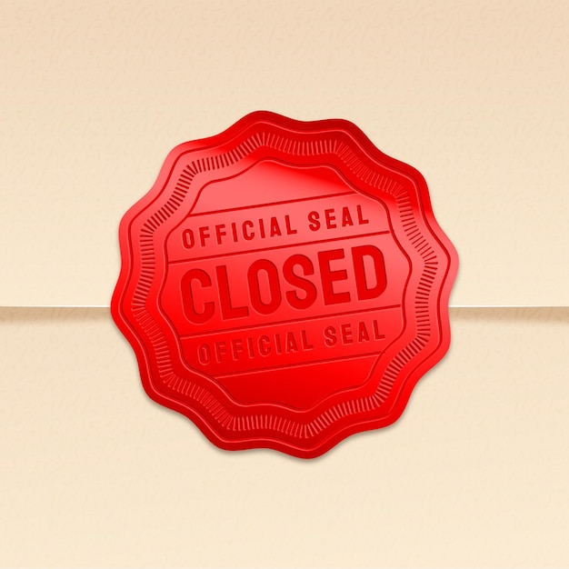 Free Vector realistic red closed seal stamp