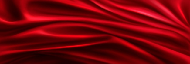 Realistic red silk top view vector background