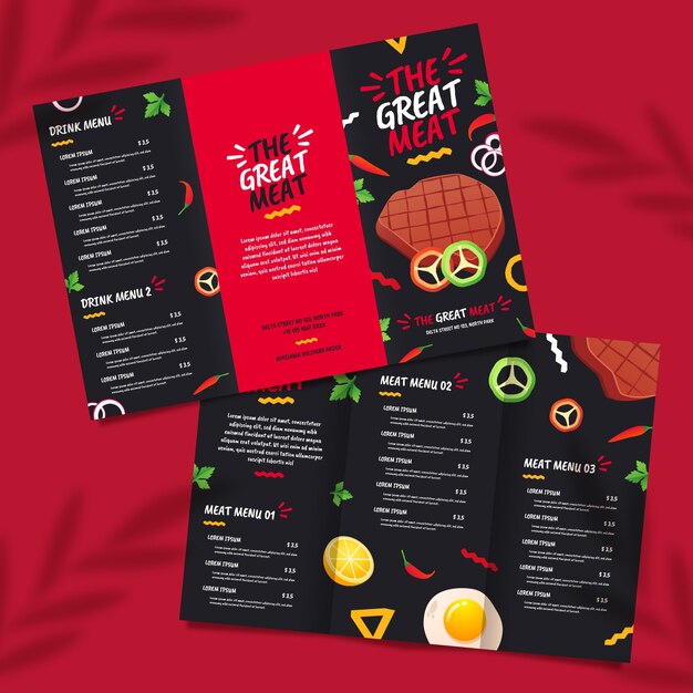 Free Vector realistic rifold menu template