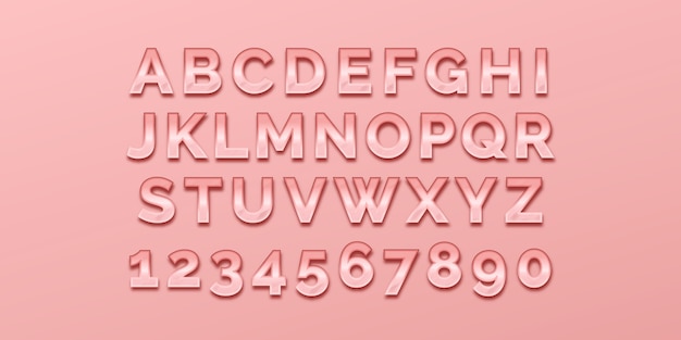 Realistic rose gold alphabet design