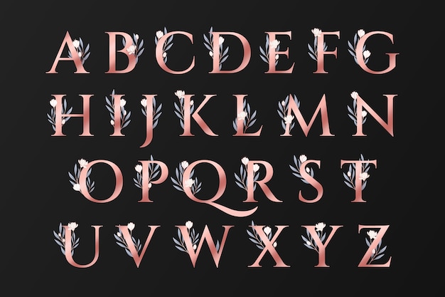 Free Vector realistic rose gold alphabet