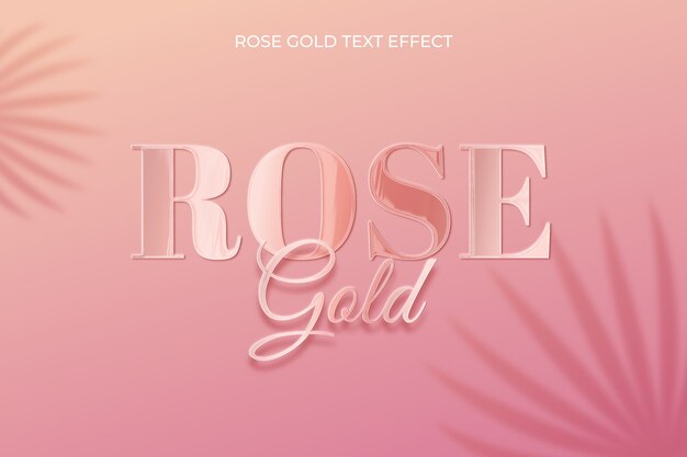 Realistic rose gold text effect