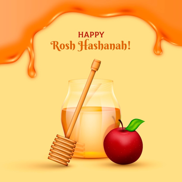 Free Vector realistic rosh hashanah concept