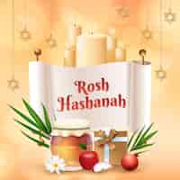 Free vector realistic rosh hashanah illustration