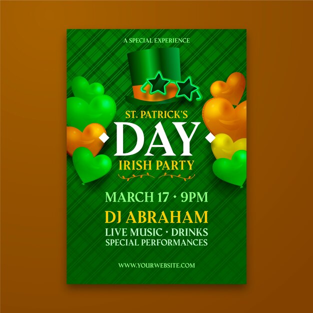 Realistic Saint Patrik's day poster template