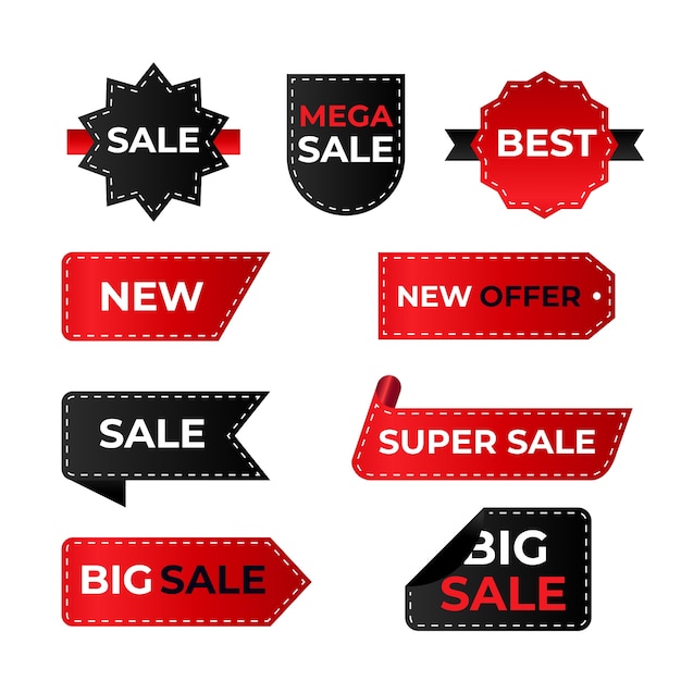 Free Vector realistic sales label collection concept