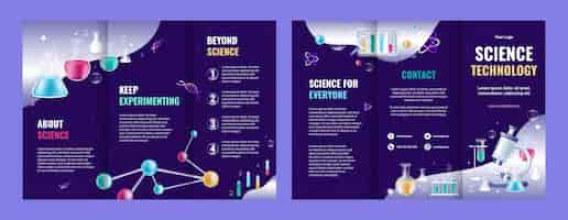 Free vector realistic science brochure template