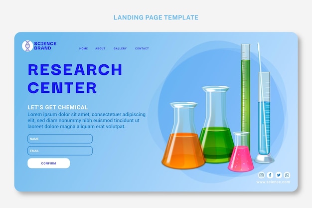 Realistic science web template