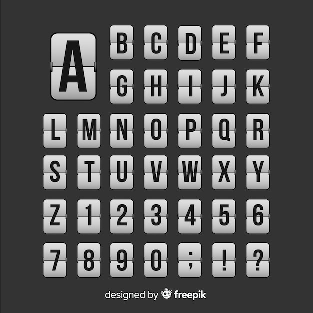 Free Vector realistic scoreboard alphabet