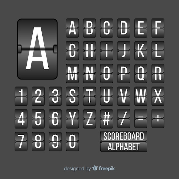 Free vector realistic scoreboard alphabet