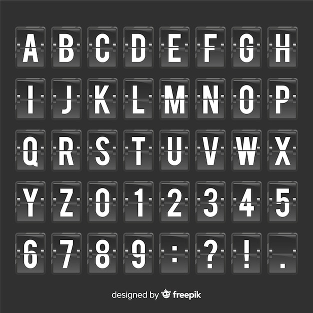 Free Vector realistic scoreboard style alphabet