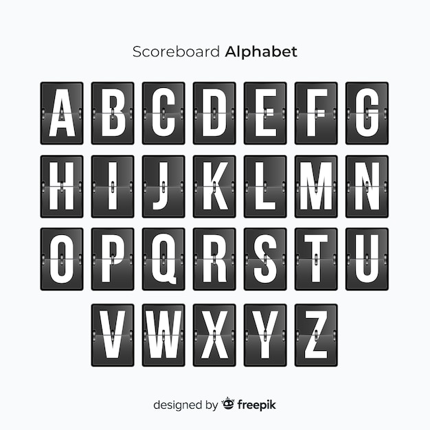 Free Vector realistic scoreboard style alphabet