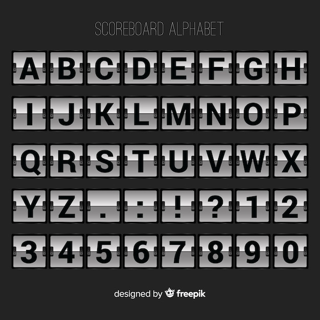 Free Vector realistic scoreboard style alphabet