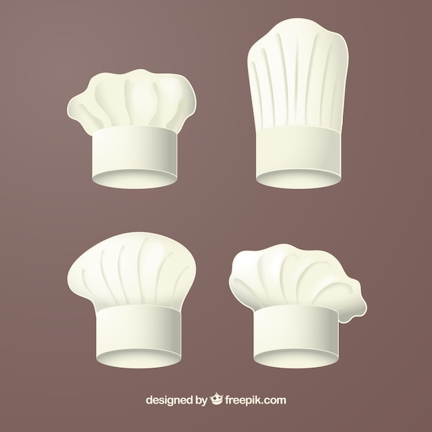 Free vector realistic selection of great chef hats