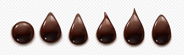 Free Vector realistic set of liquid chocolate drops and blots