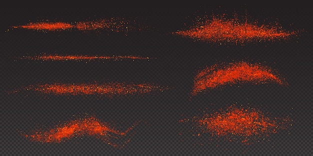 Free vector realistic set of paprika powder sprinkled