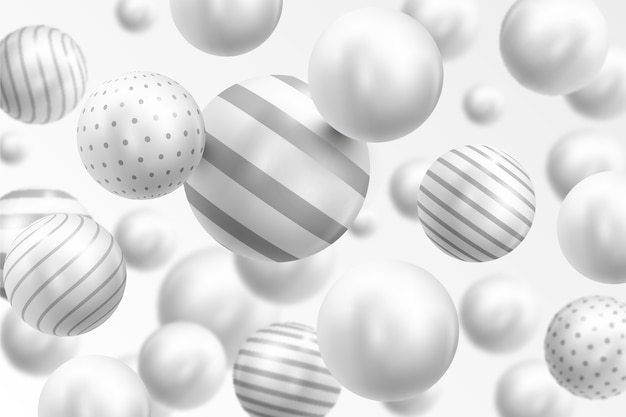 Free vector realistic shiny spheres background