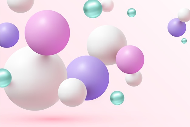 Realistic shiny spheres background