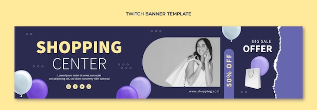 Realistic shopping center twitch banner