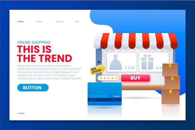 Free Vector realistic shopping online landing page