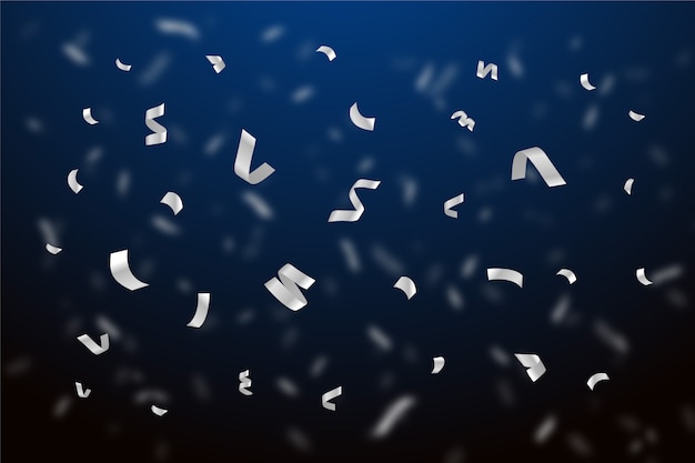 Free vector realistic silver confetti background