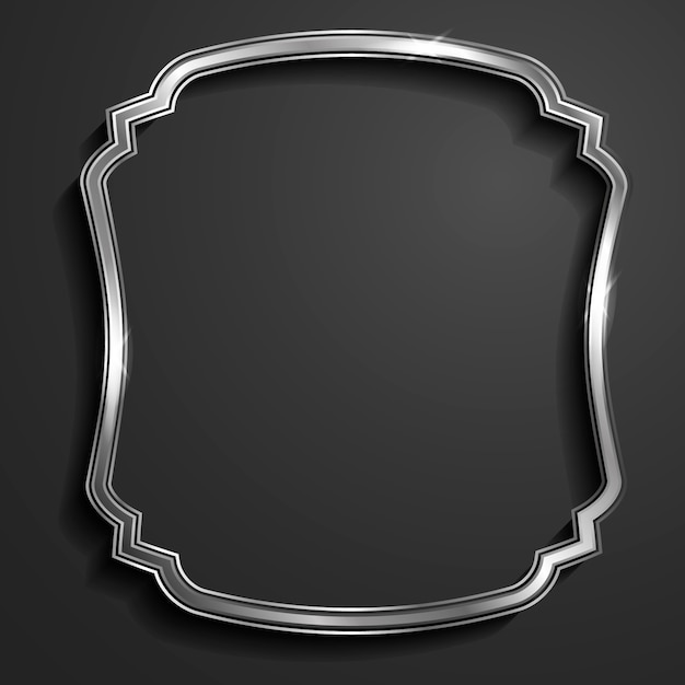 Free vector realistic silver frame design