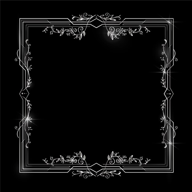 Realistic silver frame template