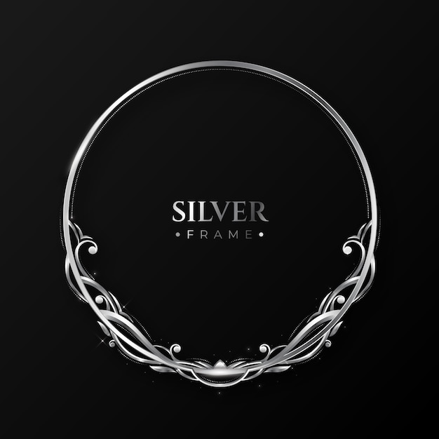 Free Vector realistic silver frame template