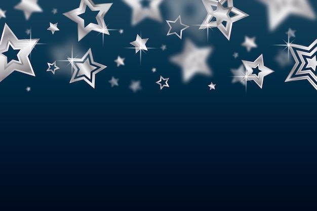 Free Vector realistic silver stars background