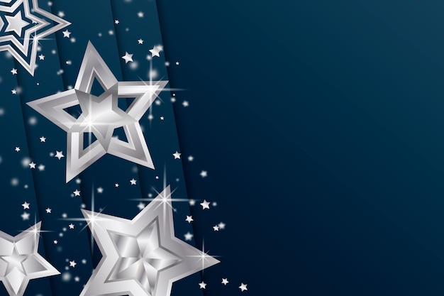 Free Vector realistic silver stars background