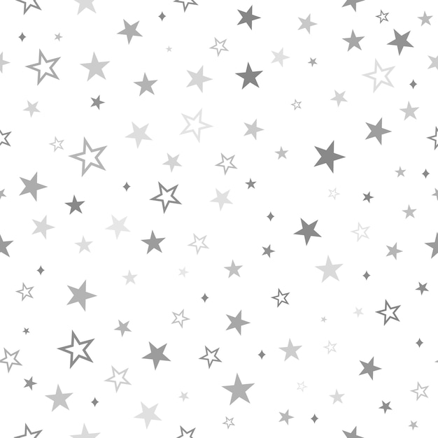 Realistic silver stars pattern