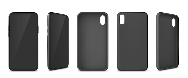 Free vector realistic smartphone collection with cases