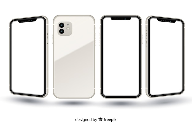 Free Vector realistic smartphone in different views