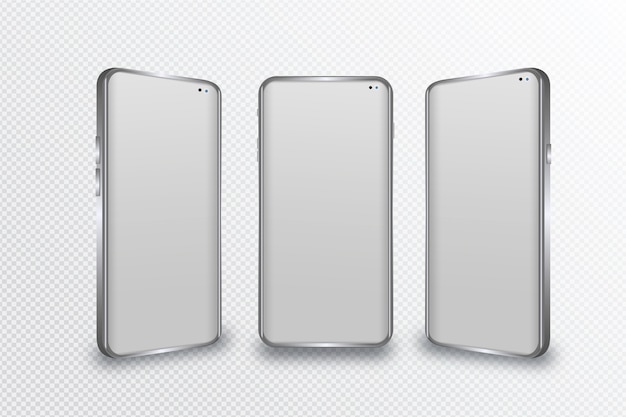 Free Vector realistic smartphone in different views