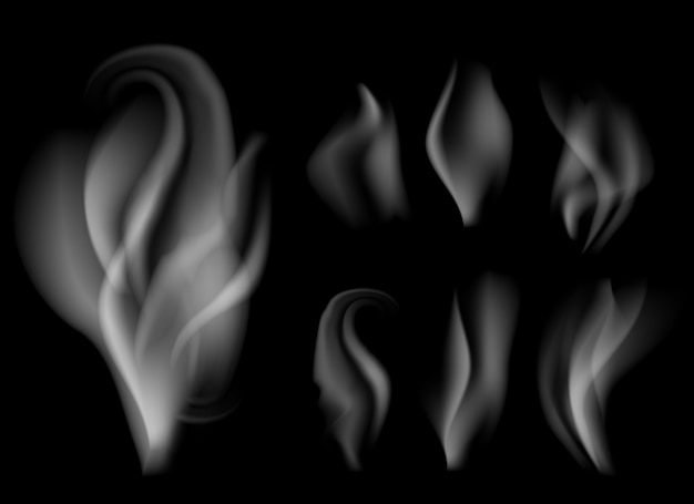 Free Vector realistic smoke on black background vector illustration