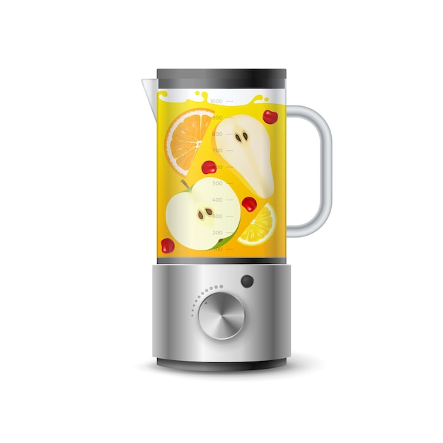 Free Vector realistic smoothies in blender glass illustration