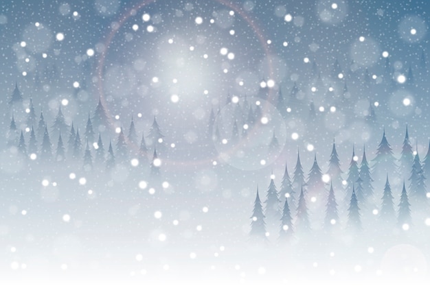 Free Vector realistic snowfall background